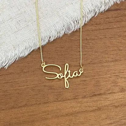 GARGANTILHA NOME PERSONALIZADO FONTE 5 DOURADO
